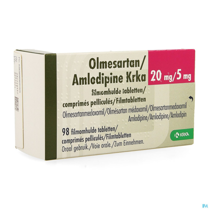 Olmesartan amlodipine krka 20/ 5mg comp pell 98