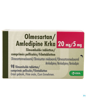 Olmesartan amlodipine krka 20/ 5mg comp pell 98