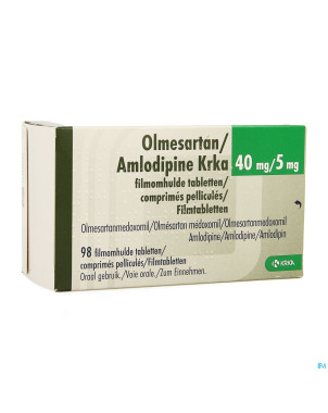 Olmesartan amlodipine krka 40/ 5mg comp pell 98