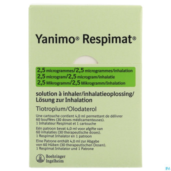 Yanimo respimat 2,5mcg/2,5mcg/inhal. cartouche 1