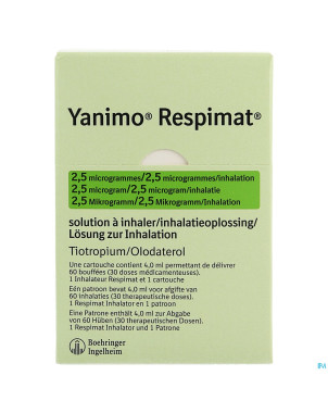 Yanimo respimat 2,5mcg/2,5mcg/inhal. cartouche 1