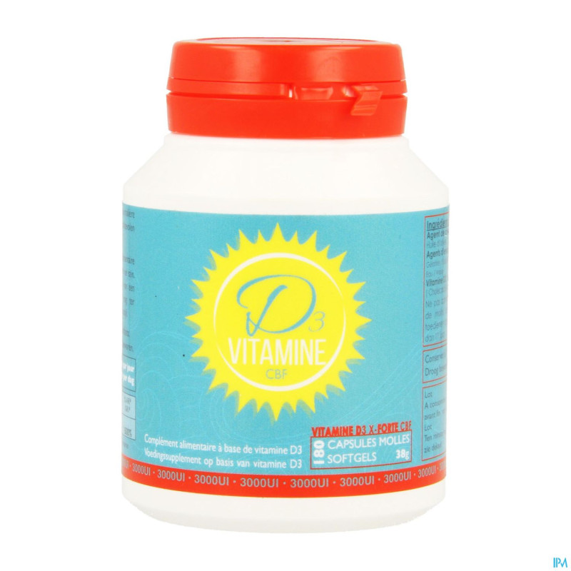 Vitamine d3 cbf x-forte 3000ui    softgels 180