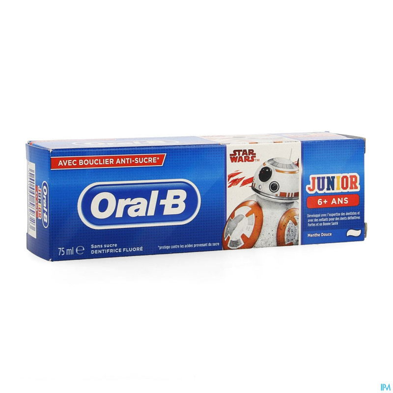 Oral b dentifrice junior starwars 6+