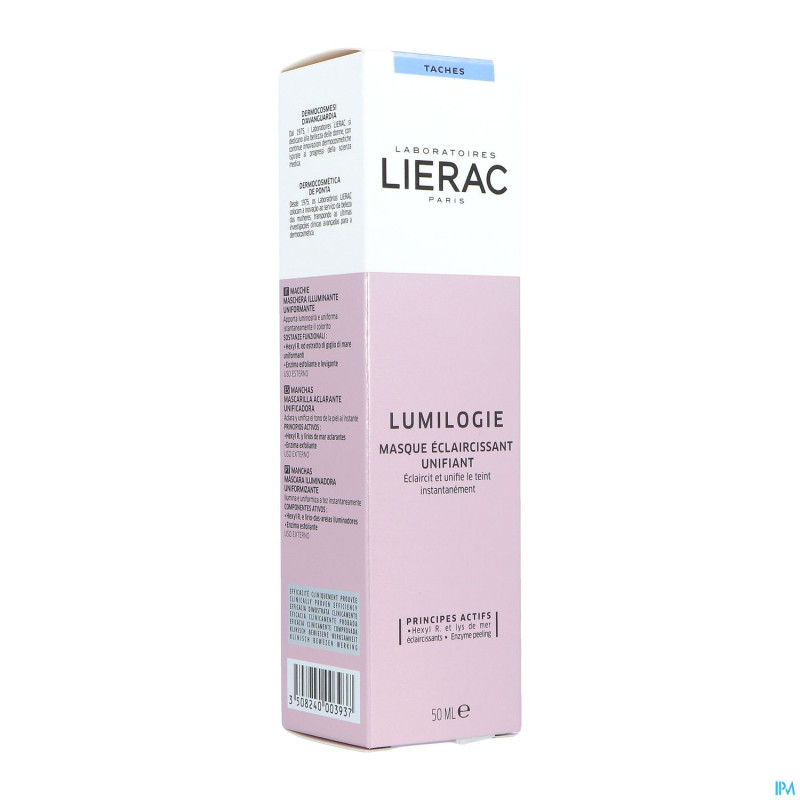 Lierac lumologie masque illuminateur unifiant 50ml
