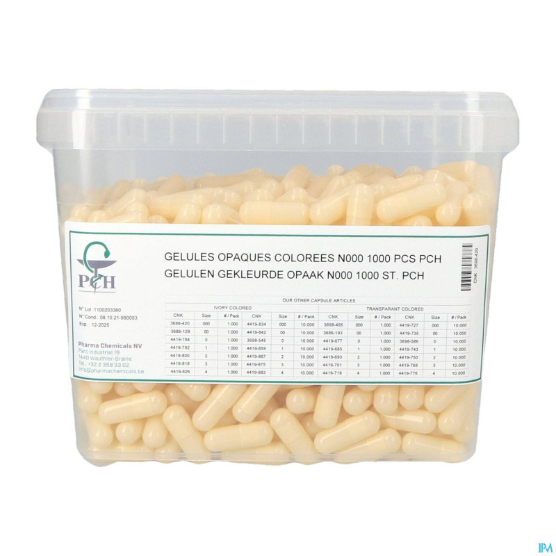 Gelules opaques n000 1000 pch