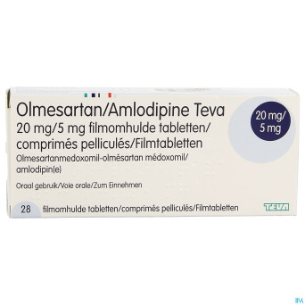 Olmesartan amlodipine teva 20/ 5mg comp pell 28