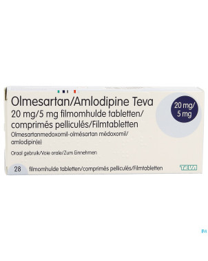 Olmesartan amlodipine teva 20/ 5mg comp pell 28