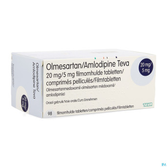 Olmesartan amlodipine teva 20/ 5mg comp pell 98