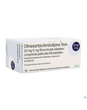 Olmesartan amlodipine teva 20/ 5mg comp pell 98