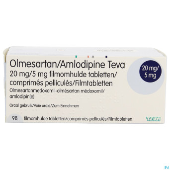 Olmesartan amlodipine teva 20/ 5mg comp pell 98