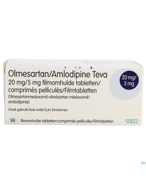 Olmesartan amlodipine teva 20/ 5mg comp pell 98