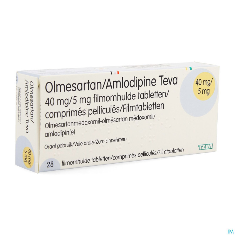 Olmesartan amlodipine teva 40/ 5mg comp pell 28