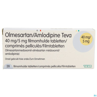 Olmesartan amlodipine teva 40/ 5mg comp pell 28