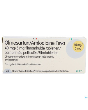 Olmesartan amlodipine teva 40/ 5mg comp pell 28