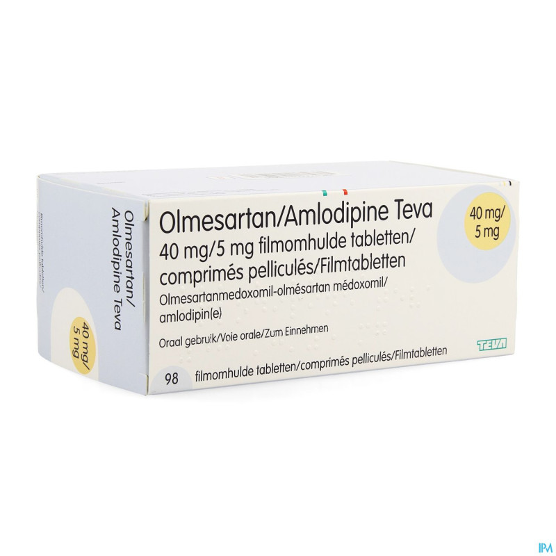 Olmesartan amlodipine teva 40/ 5mg comp pell 98