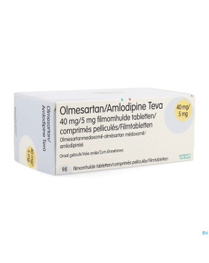 Olmesartan amlodipine teva 40/ 5mg comp pell 98