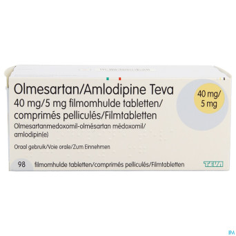 Olmesartan amlodipine teva 40/ 5mg comp pell 98