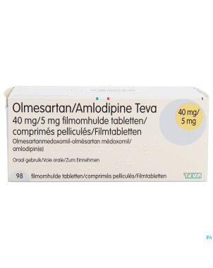 Olmesartan amlodipine teva 40/ 5mg comp pell 98