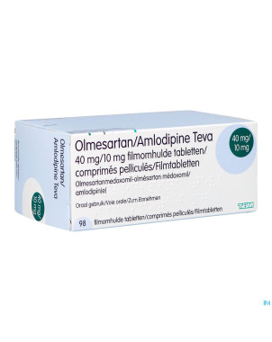Olmesartan amlodipine teva 40/10mg comp pell 98