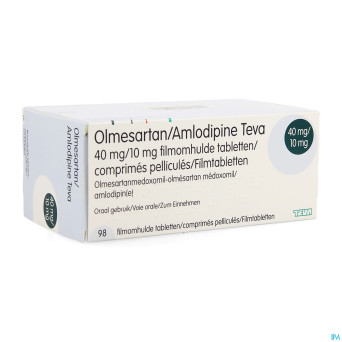 Olmesartan amlodipine teva 40/10mg comp pell 98