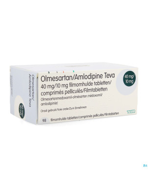 Olmesartan amlodipine teva 40/10mg comp pell 98
