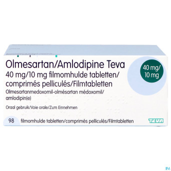 Olmesartan amlodipine teva 40/10mg comp pell 98