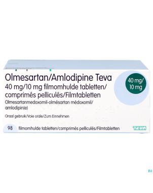 Olmesartan amlodipine teva 40/10mg comp pell 98