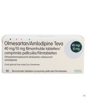 Olmesartan amlodipine teva 40/10mg comp pell 98
