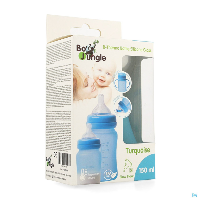 B-thermo glass bottle 150ml turquoise