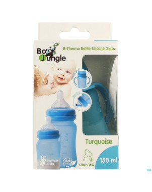 B-thermo glass bottle 150ml turquoise
