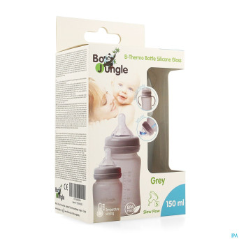B-thermo glass bottle 150ml grey