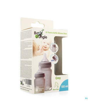 B-thermo glass bottle 150ml grey