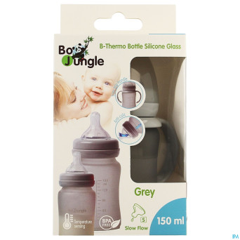 B-thermo glass bottle 150ml grey