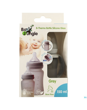 B-thermo glass bottle 150ml grey