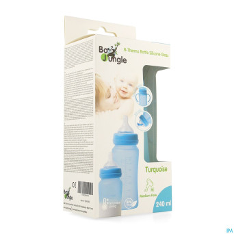 B-thermo glass bottle 240ml turquoise