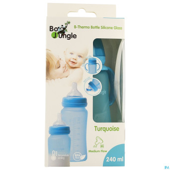 B-thermo glass bottle 240ml turquoise