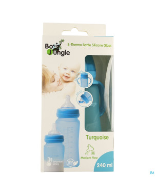 B-thermo glass bottle 240ml turquoise
