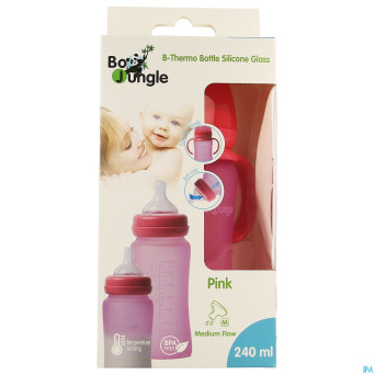 B-thermo glass bottle 240ml pink