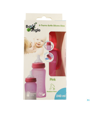 B-thermo glass bottle 240ml pink