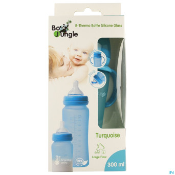 B-thermo glass bottle 300ml turquoise
