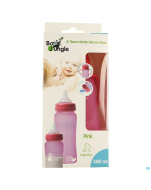 B-thermo glass bottle 300ml pink
