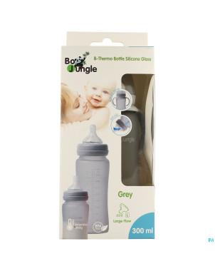 B-thermo glass bottle 300ml grey