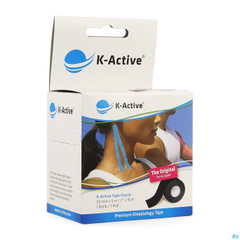 Naqi k active tape classic noir    50mmx5m