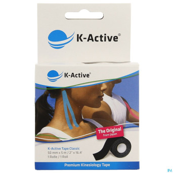 Naqi k active tape classic noir    50mmx5m
