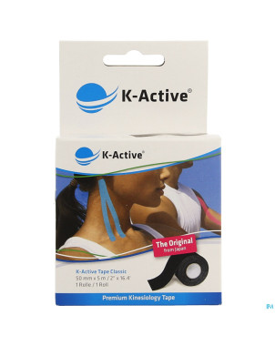 Naqi k active tape classic noir    50mmx5m