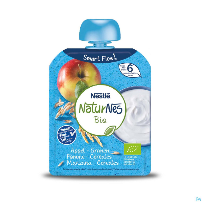 Naturnes bio yaourt pomme cereales    90g