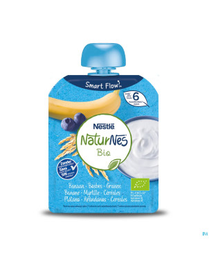 Naturnes bio yaourt banane myrtille cereales   90g