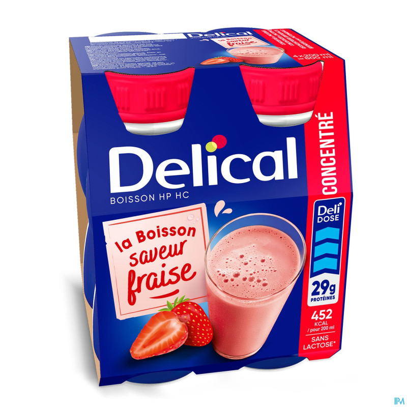 Delical concentre fraise    4x200ml