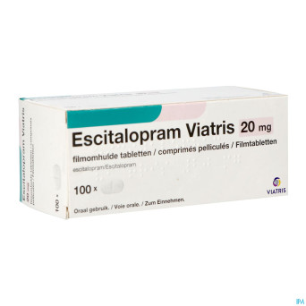 Escitalopram viatris 20mg comp pell 100