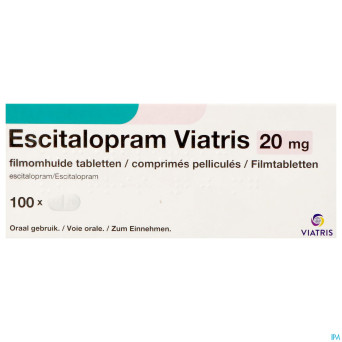 Escitalopram viatris 20mg comp pell 100